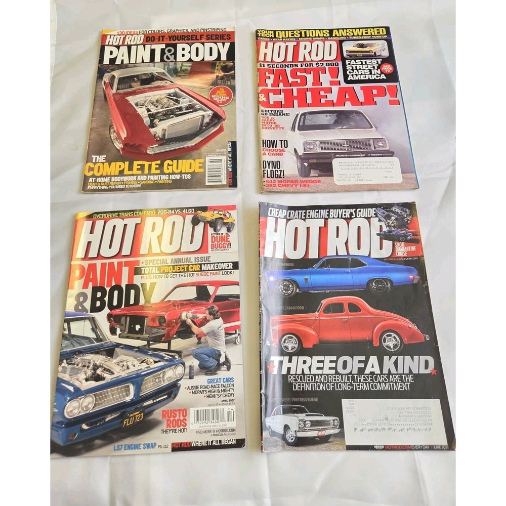 Hot Rod Magazine Lot Of 4 Paint & Body The Complete Guide Fastest Street Cars